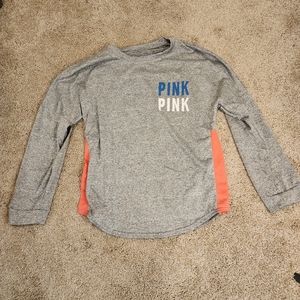 PINK gray pink and blue long sleeve shirt